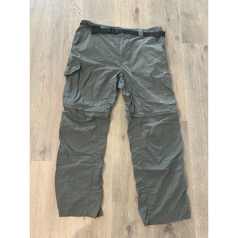 Columbia Silver Ridge Convertible Cargo Pants Mens 38x30 Green Hiking Trail Zip - Picture 2 of 12